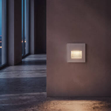 Imagen de Baliza Exterior LED 3W Empotrable Aluminio Pared Cuadrado Olite II