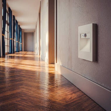 Imagen de Baliza de Pared LED 1.5 W Empotrable con Sensor PIR y Crepuscular Bark Blanco