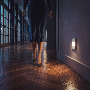Imagen de Baliza de Pared LED 1.5 W Empotrable con Sensor PIR y Crepuscular Bark Blanco