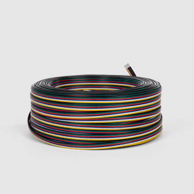 Rolo de 100m de Cabo Elétrico Plano Mangueira 0,5mm² para Fitas de LED