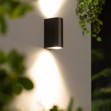 Aplique de Parede Exterior Iluminação Dupla Gala Preto