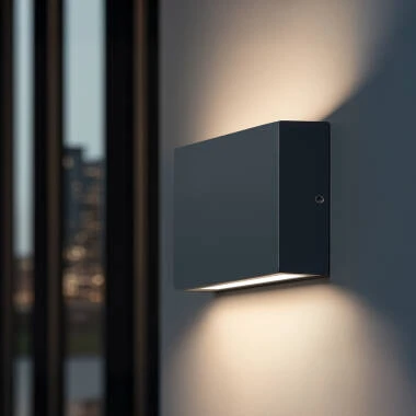 Aplique de Parede Exterior LED 7W Alumínio Iluminação Dupla Cara CCT Seleccionável Brooky S