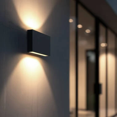 Aplique de Parede Exterior LED 10W Alumínio Iluminação Dupla Cara CCT Seleccionável Brooky M