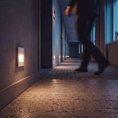 Imagen de Baliza de Pared LED 1.5 W Empotrable con Sensor PIR y Crepuscular Bark Blanco