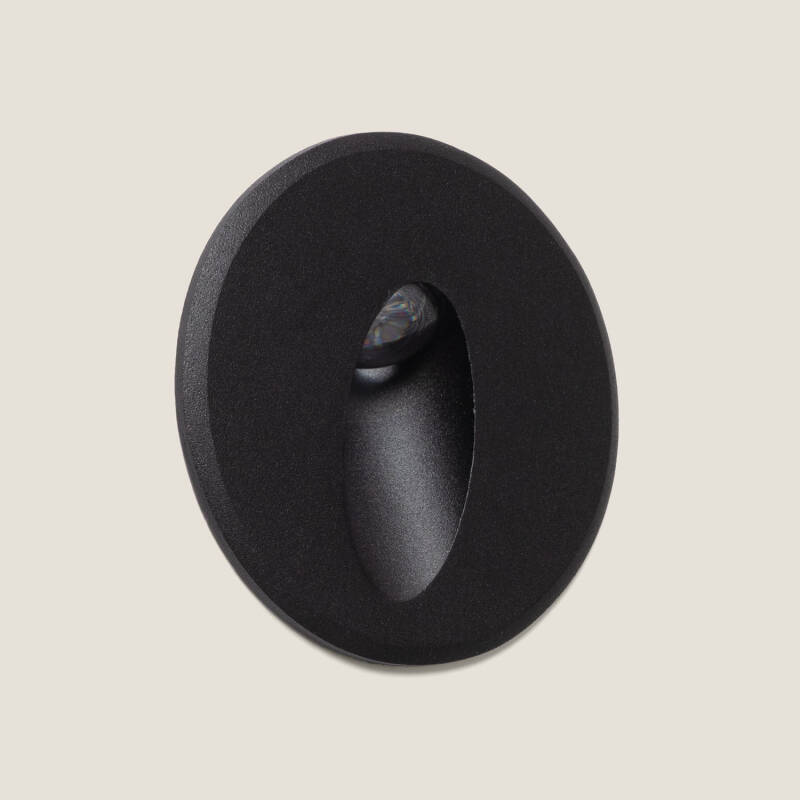 Imagen de Baliza Exterior LED 3W Empotrable Pared Circular Aluminio Oval Adam