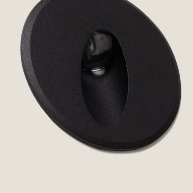 Imagen de Baliza Exterior LED 3W Empotrable Pared Circular Aluminio Oval Adam