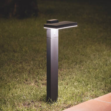 Imagem de Baliza de Pé Exterior Solar LED 5W 50cm Alumínio com Sensor de Movimento Bran