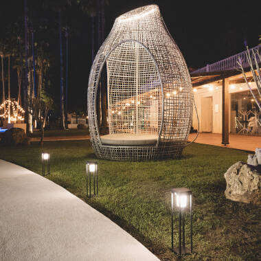Imagen de Baliza de Pie Exterior Solar LED 2,5W 40cm Aluminio con Sensor de Movimiento Devah
