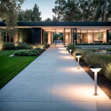 Imagem de Baliza de Pé Exterior Solar LED 1,5W 50cm Alumínio Biel