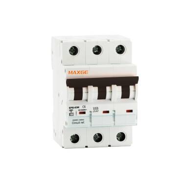 Disjuntor Magnetotérmico Residencial 3P 32A 6kA Curva C MAXGE Alpha+
