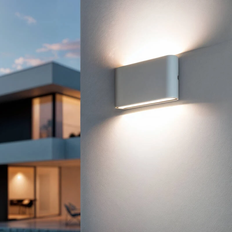 Imagem de Aplique de Parede Exterior LED com Iluminação Dupla Face em Alumínio Luming