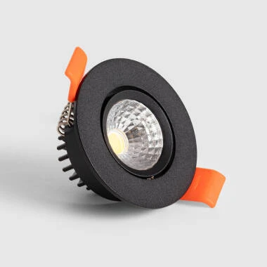 Foco Downlight LED 3W Circular COB CRI90 Corte Ø 55 mm Negro
