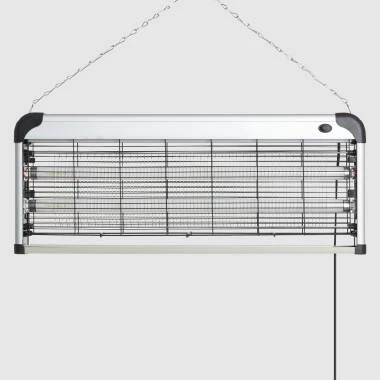 Lámpara Antimosquitos Eléctrica con 2 Tubos UV de Aluminio