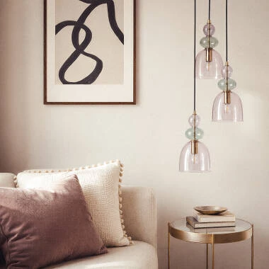 Lámpara Colgante Metal y Cristal Tri Baudelaire