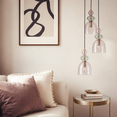 Imagen de Lámpara Colgante Metal y Cristal Tri Baudelaire