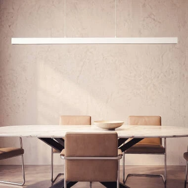 Candeeiro Suspenso Linear LED 42W Alumínio CCT Iluminação Dupla Cara Funky Zapp