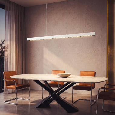 Imagem de Candeeiro Suspenso Linear LED 42W Alumínio CCT Iluminação Dupla Cara Funky Zapp