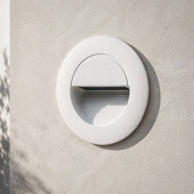 Baliza Exterior LED 3W Empotrable Aluminio Pared Circular Olite