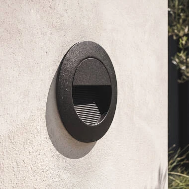 Baliza Exterior LED de 3W Encastrável em Alumínio Parede Circular Segre