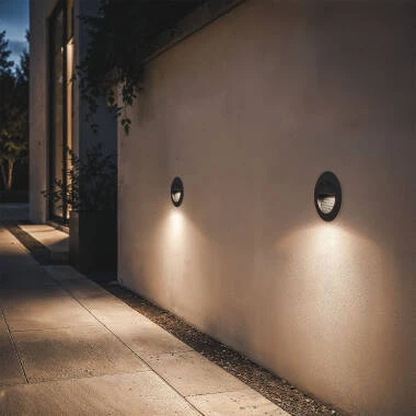 Imagen de Baliza Exterior LED 3W Empotrable Aluminio Pared Circular Segre