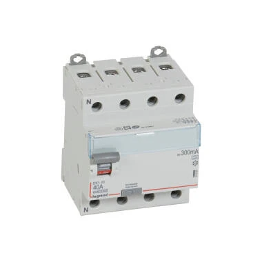 Interruptor Diferencial Industrial 4P 300mA 40 A 10kA Clase A LEGRAND DX³ 411685