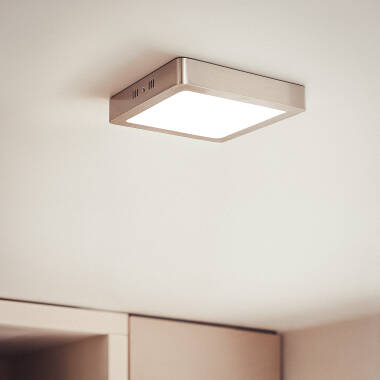 Plafón LED 18W Quadrado Metal 225x225 mm Silver