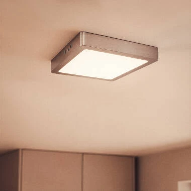 Plafón LED 18W Cuadrado Metal 225x225 mm Silver