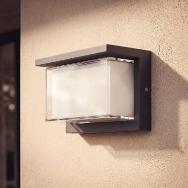 Imagen de Aplique de Pared Exterior LED 12W Aluminio CCT Seleccionable Doble Difusor Arelien Oscilum