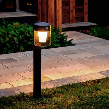 Imagem de Baliza de Pé Exterior Solar LED 1,5W 46cm Alumínio com Sensor de Movimento Efren