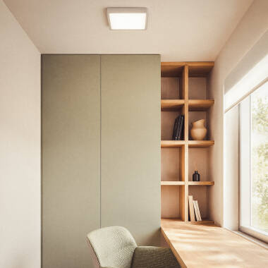 Imagen de Plafón LED 24W Cuadrado Aluminio 280x280 mm Slim CCT Seleccionable Galán SwitchDimm