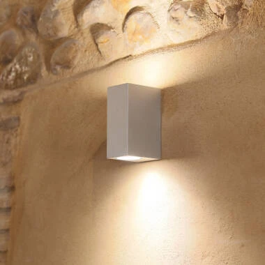 Aplique de Pared Exterior Aluminio Iluminación Doble Cara Plata Miseno