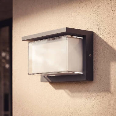 Aplique de Pared Exterior LED 12W Aluminio CCT Seleccionable Doble Difusor Arelien Oscilum