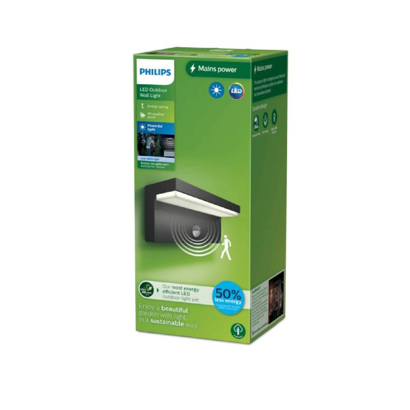 Imagem de Aplique de Parede Exterior LED com Sensor de Movimento 2x4.5W PHILIPS Bustan