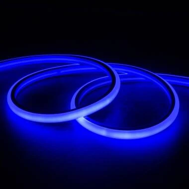 Tira LED Neón Regulable 220V Azul Semicircular 180 7.5W/m Corte 100cm IP67 a Medida