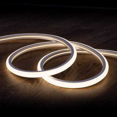 Fita LED Neon Regulável 220 V, Branco Neutro, Semicircular, 180°, 7,5 W/m, Corte a Cada 100 cm, IP67, à medida