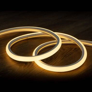 Fita LED Neon Regulável 220 V, Branco Quente, Semicircular, 180°, 7,5 W/m, Corte a cada 100 cm, IP67, à Medida