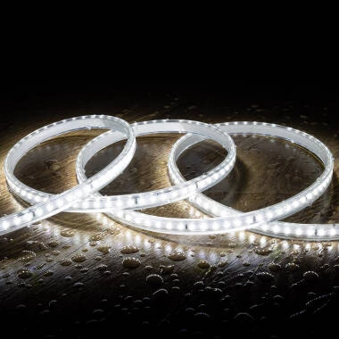 Tira LED Regulable 220V SMD 120 LED/m Blanco Frío 8.5W/m 850lm/m Ancho 12mm Corte 20cm IP65 a Medida