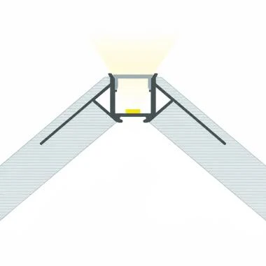 Perfil Aluminio Integrado en Escayola/Pladur Esquina Exterior Tira LED hasta 8 mm con Tapa Continua