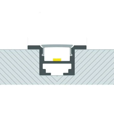 Perfil Aluminio Empotrable para Techo con Clips para Tiras LED hasta 12 mm