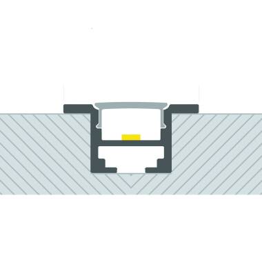 Perfil Alumínio Encastrável para Teto com Clips para Fitas Led até 12 mm