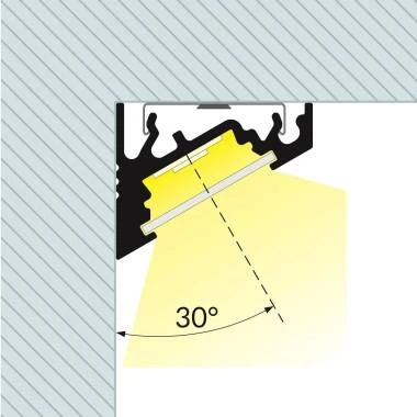 Perfil Aluminio Esquina Variable 1m para Tiras LED hasta 10 mm