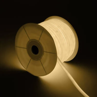 Fita LED Neon Regulável 220V ROLO 50m Branco Frio Circular 360 9W/m Corte 100cm IP67