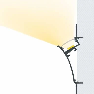 Perfil Aluminio Empotrable para Escayola / Pladur para Tira LED hasta 20mm con Tapa Continua