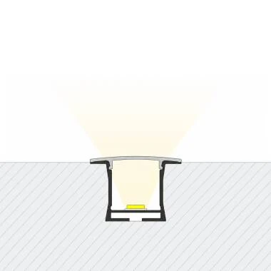 Perfil Aluminio Empotrable para Tiras LED hasta 19 mm con Tapa Continua