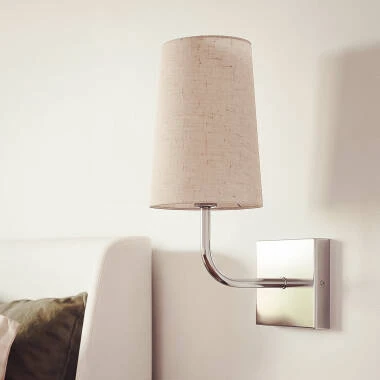 Aplique de Pared con Pantalla de Metal y Lino Sabi