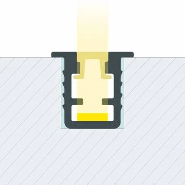 Perfil Aluminio Empotrable 2m para Tira LED hasta 6 mm