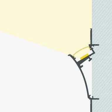 Perfil Aluminio Empotrable para Escayola / Pladur para Tira LED hasta 20mm con Tapa Continua