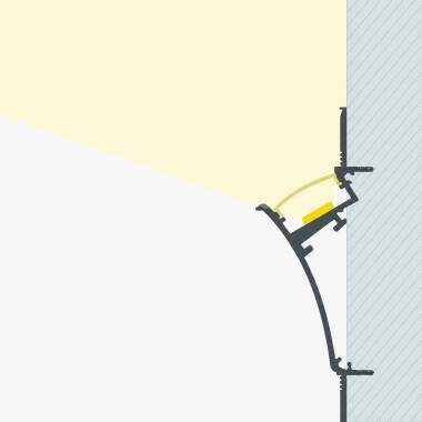 Perfil Alumínio Encastrável para Gesso / Pladur para Fita LED até 20mm com Tampa Conínua