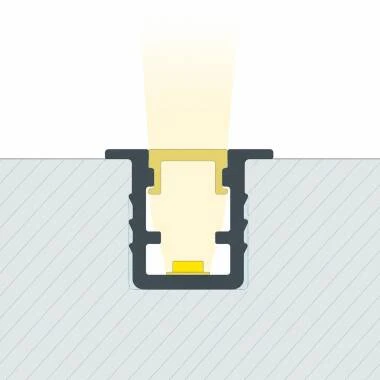 Perfil Aluminio Empotrable 2m para Tira LED hasta 6 mm