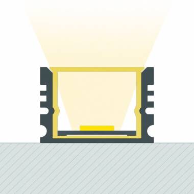 Perfil Alumínio Estanque IP65 Superfície 2m para Fita LED até 10 mm
